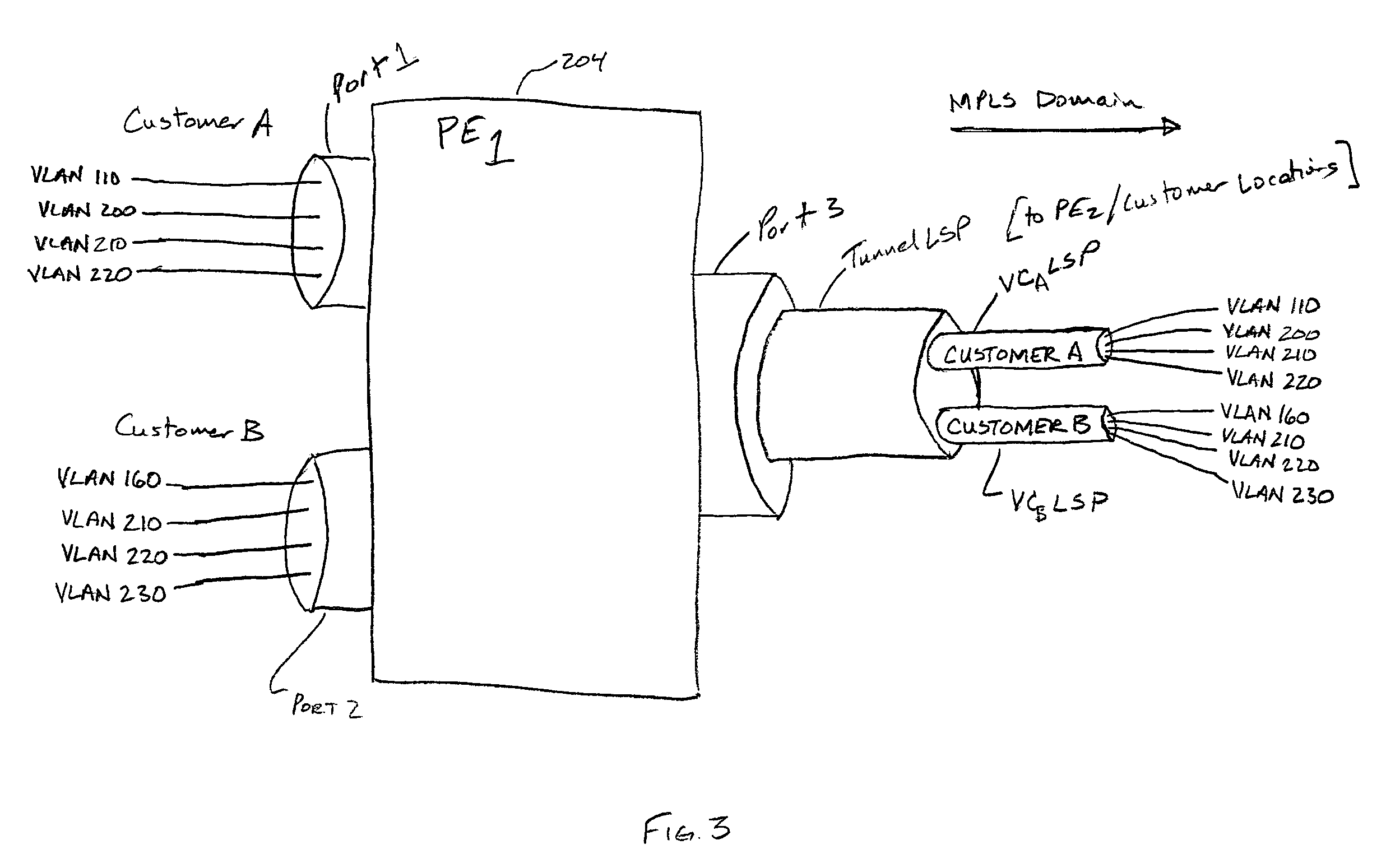 Multiprotocol label switching (MPLS) edge service extraction