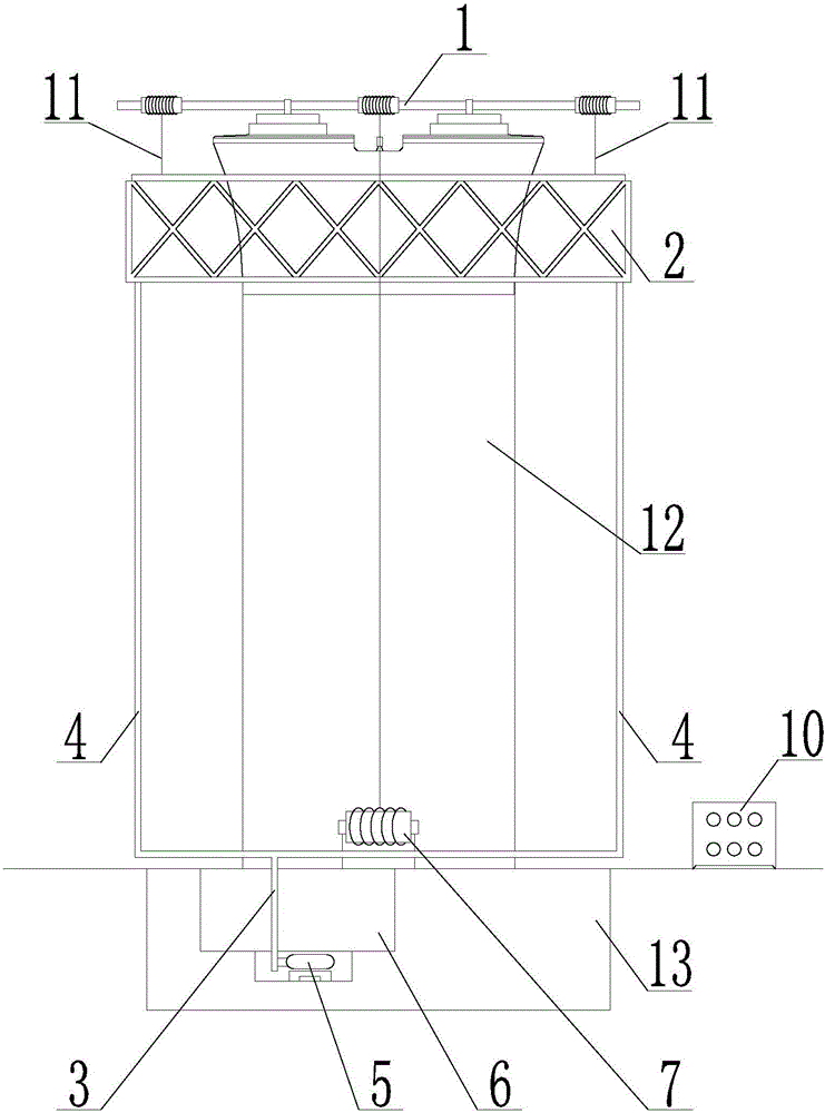 Automatic spraying curing device for concrete bridge pier and use method