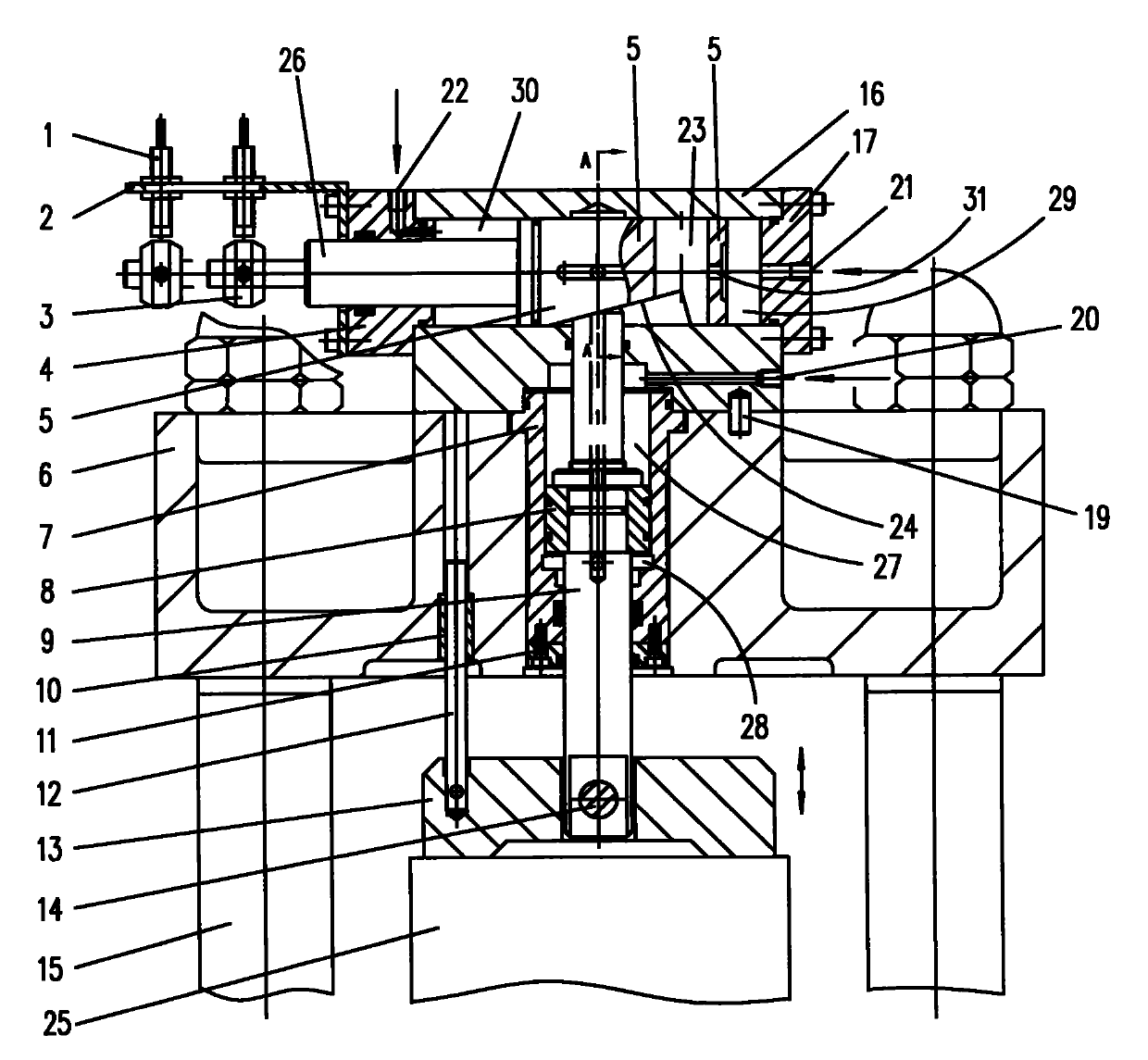 Three-chamber automatic clamping and locking mechanism