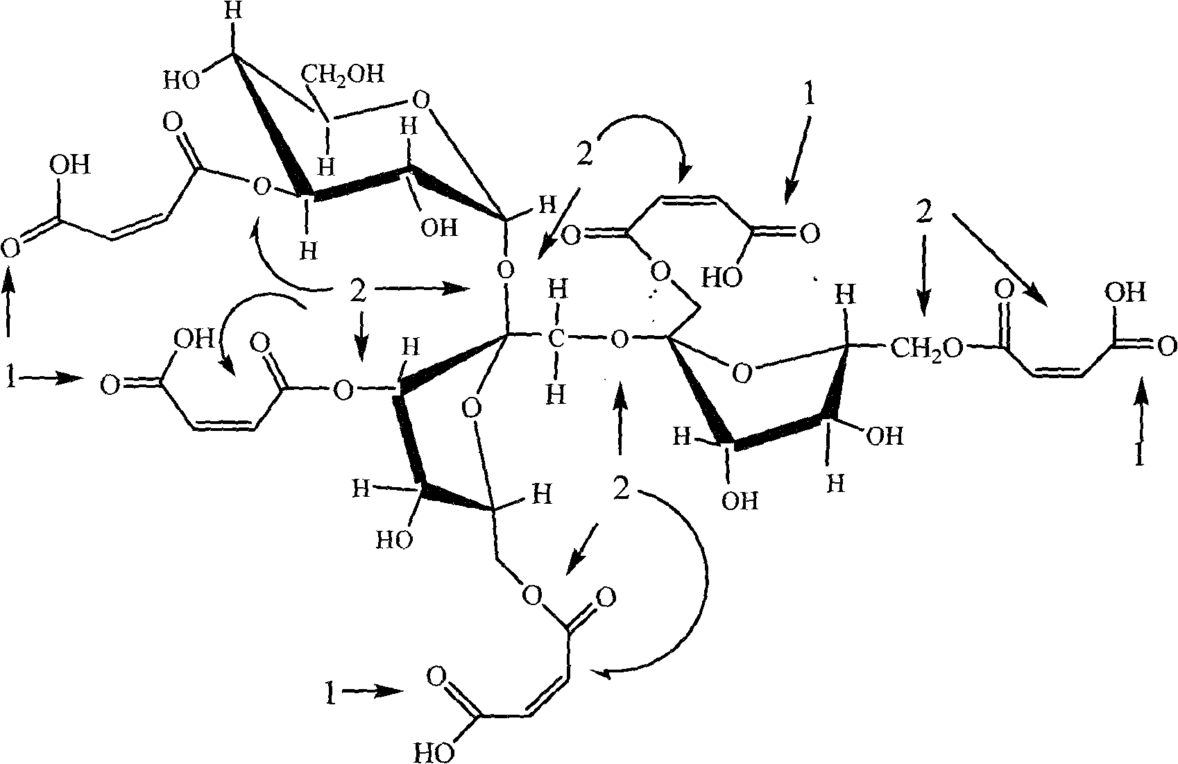 Fructo oligosaccharide maleate and method for preparing the same