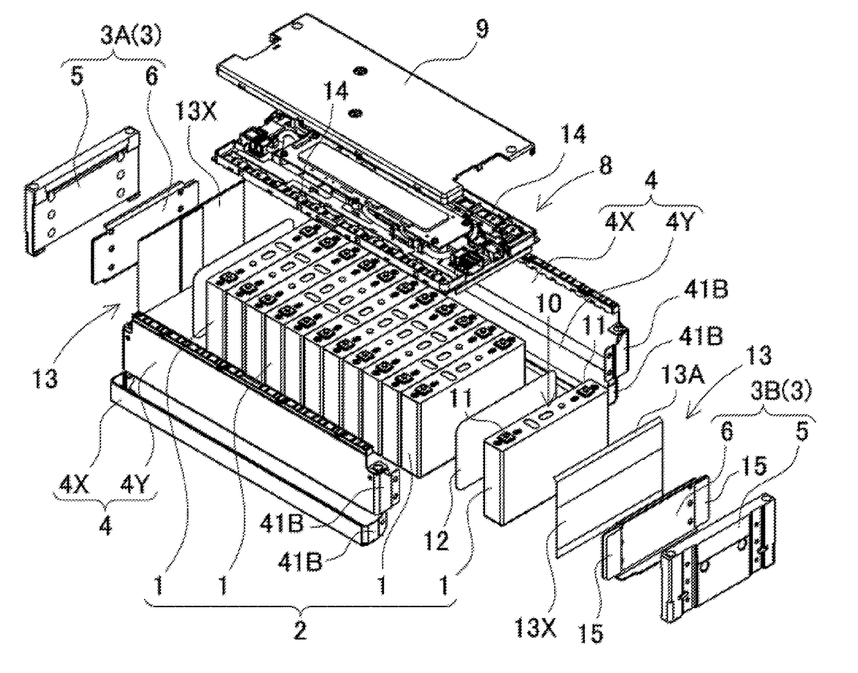 Battery pack and vehicle equipped with same