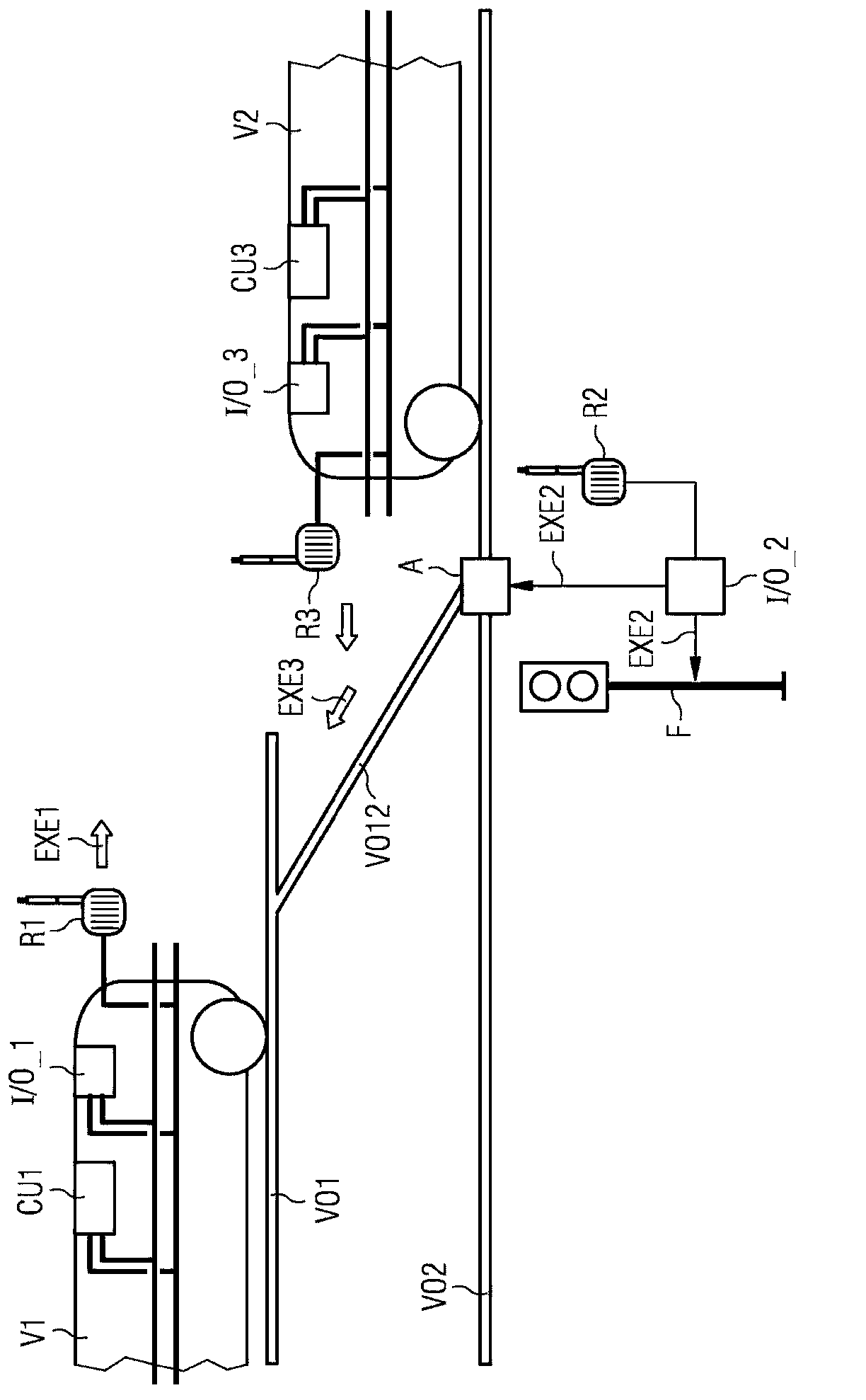 Method for communicating information between an on-board control unit and a public transport network