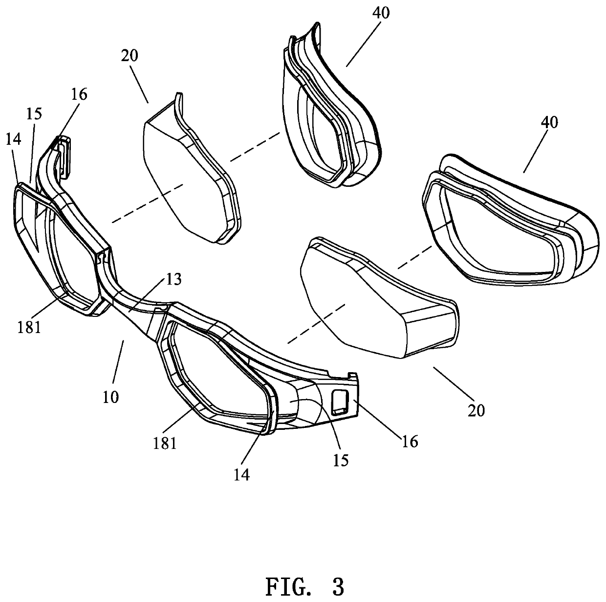 Swimming goggle structure