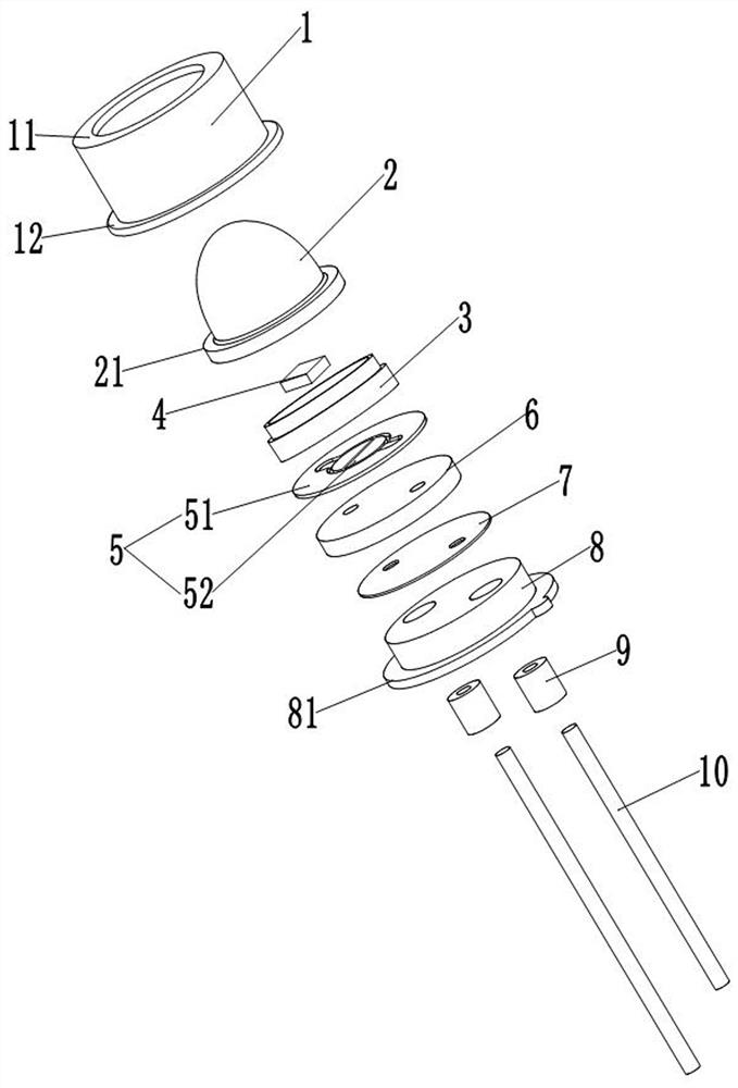 Condensation type ultraviolet emission device packaging structure