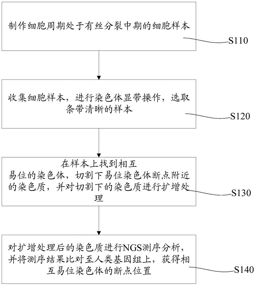 Method for analyzing breakpoints of reciprocal translocation chromosomes