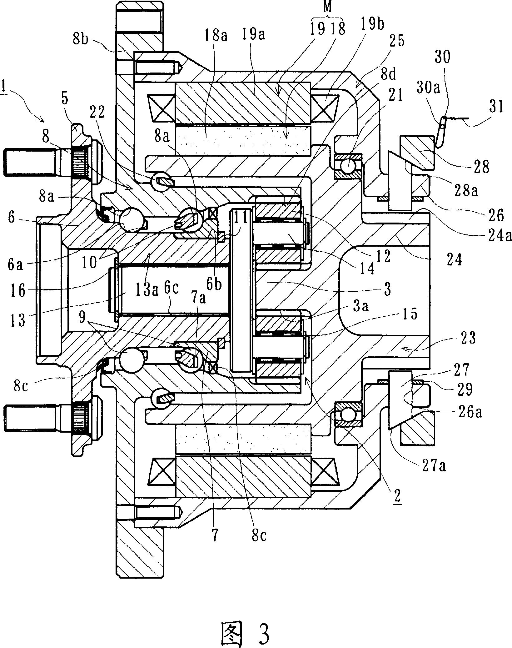 Motor-driven wheel drive device