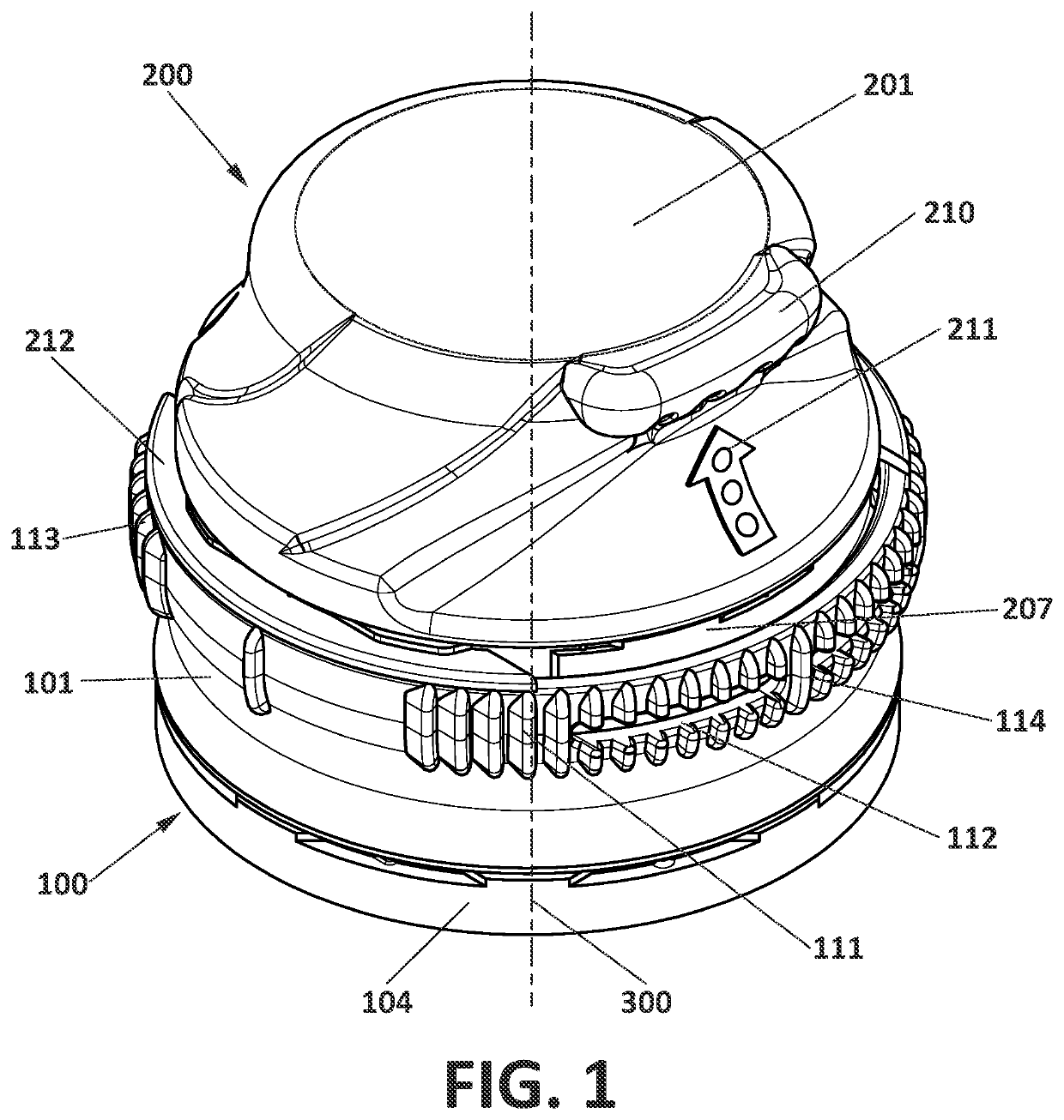 Closure device with opening indicator