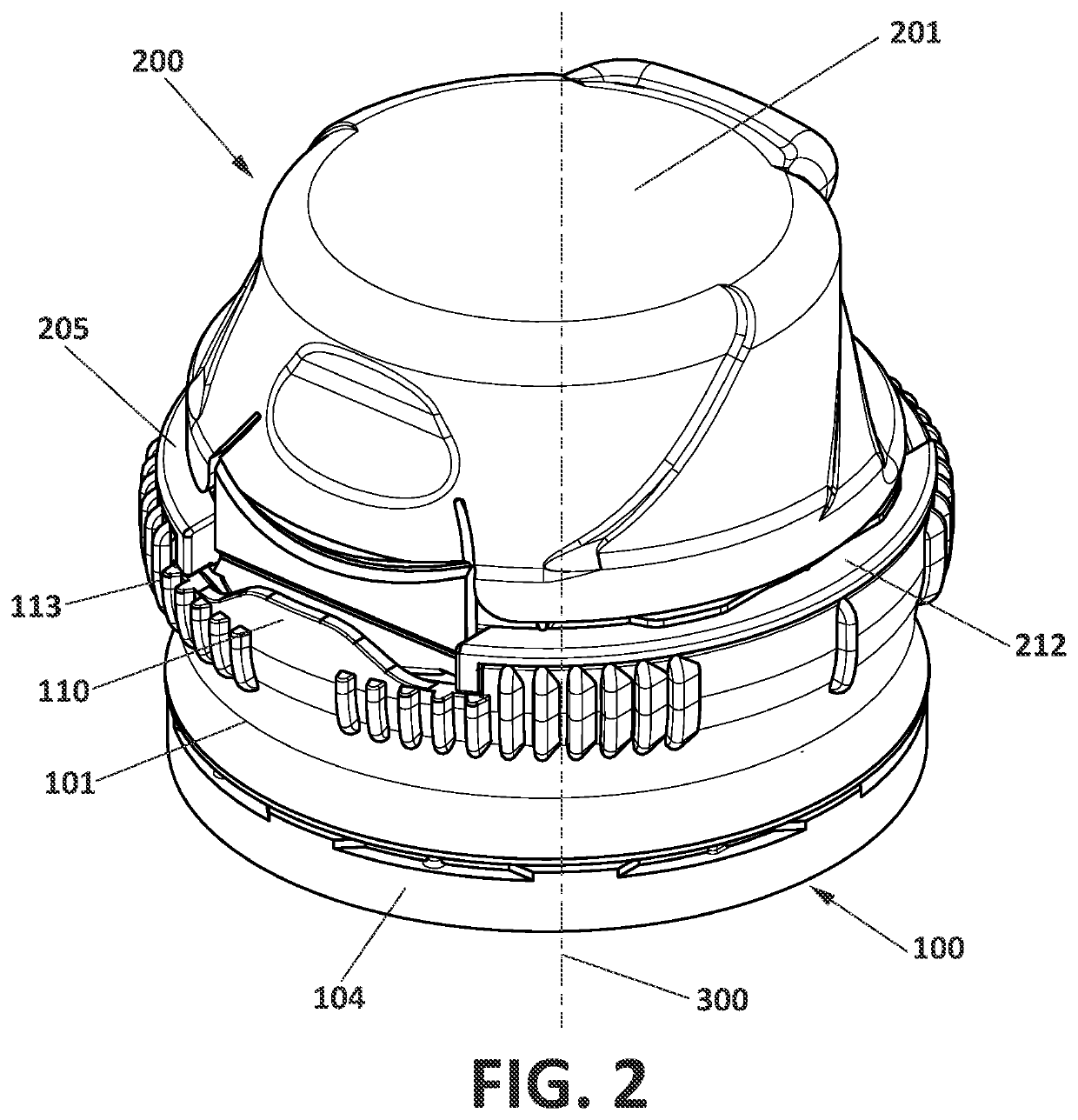 Closure device with opening indicator