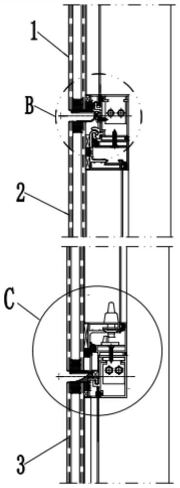 Glass curtain wall with safe opening window