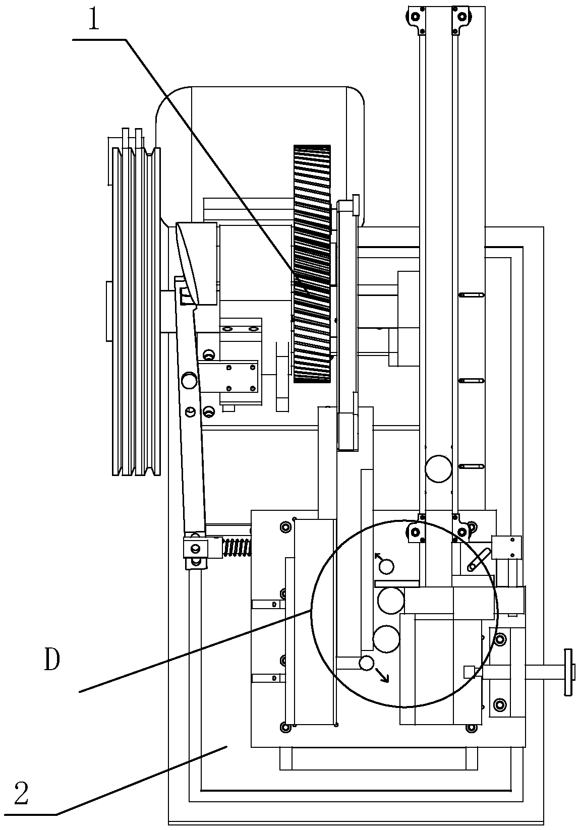 Thread-rolling machine capable of preventing sweeps from leaving on thread-rolling plates