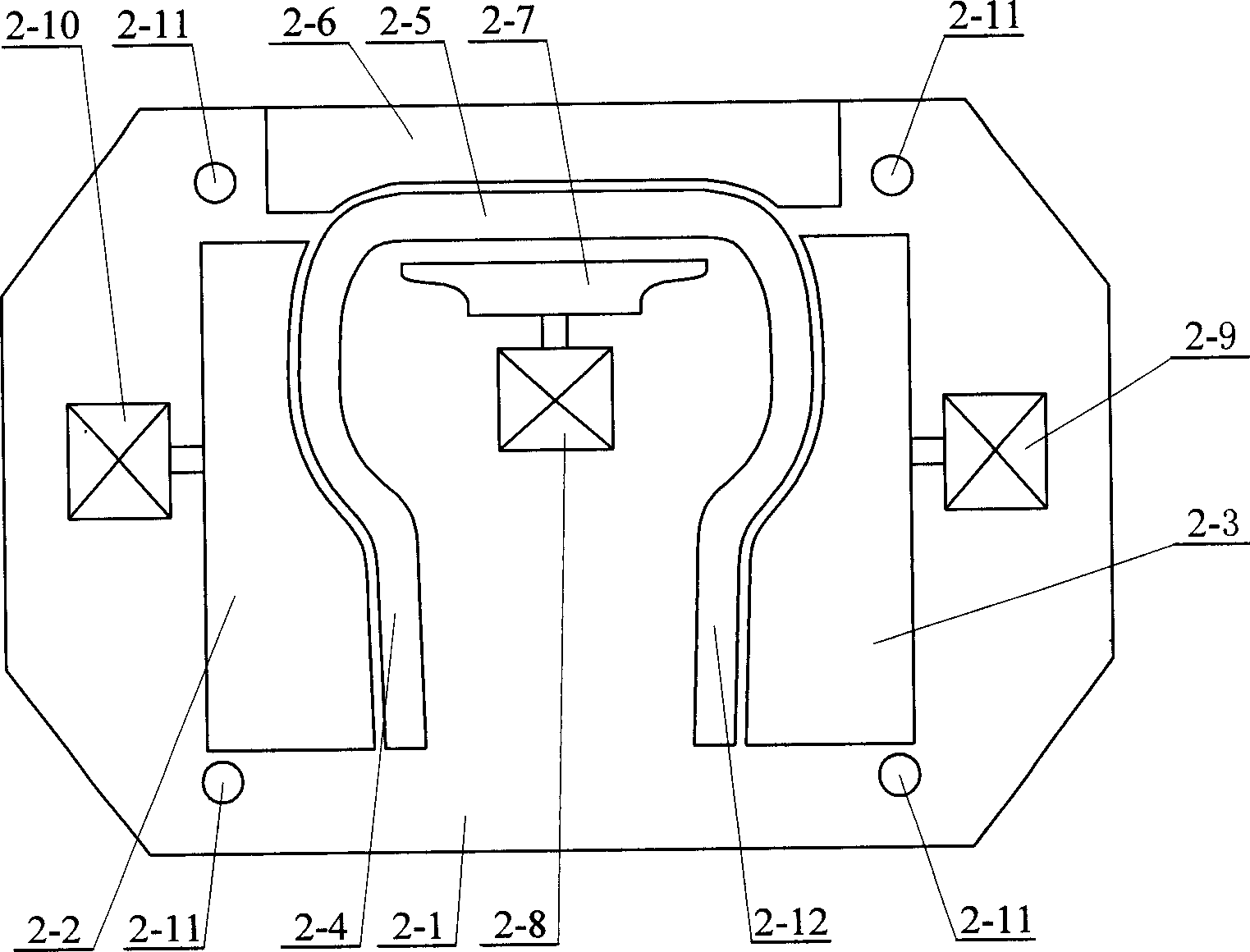 Pre-forming device in hollow structure high-pressure forming process