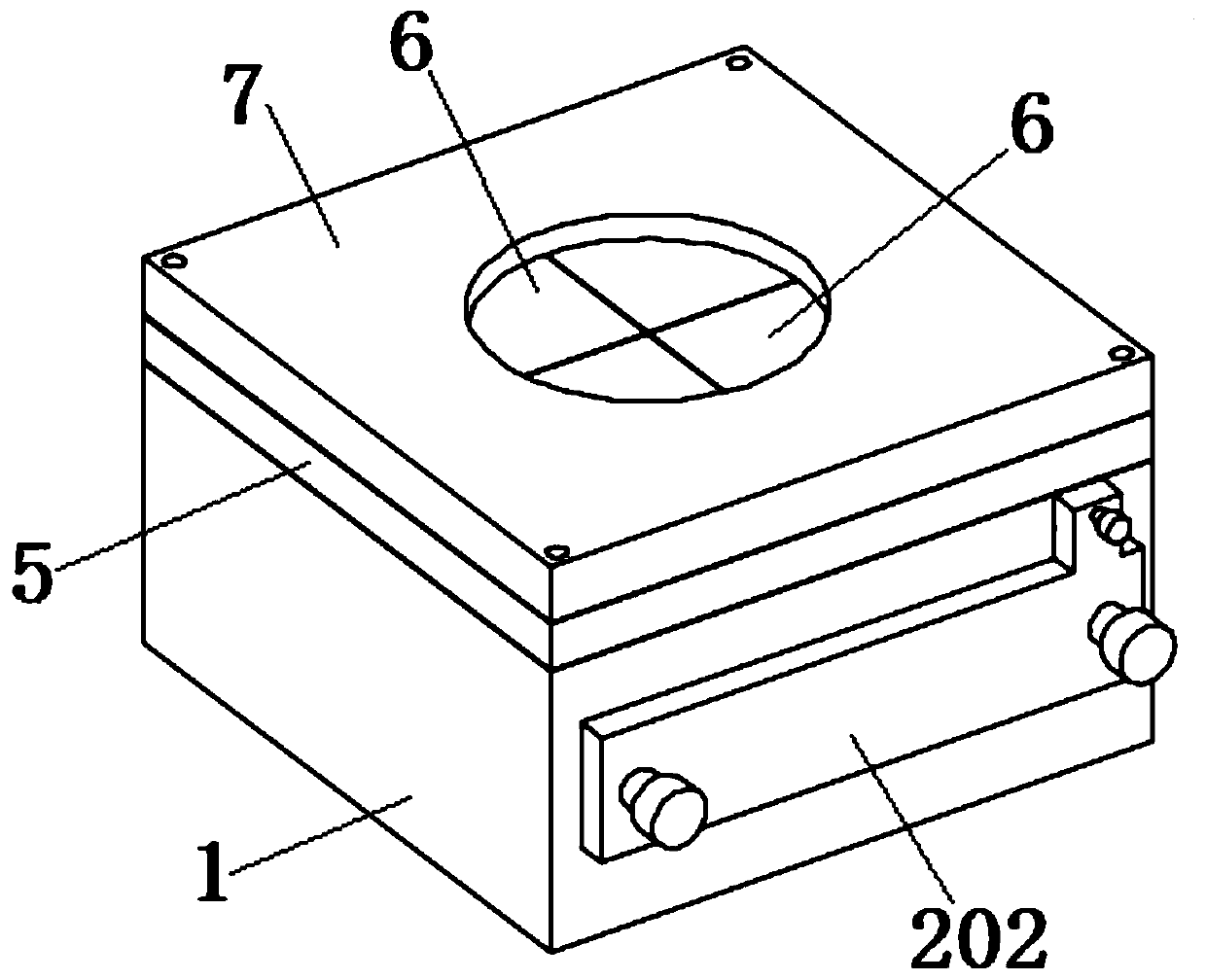 Focusing lens protecting device for laser cutting machine