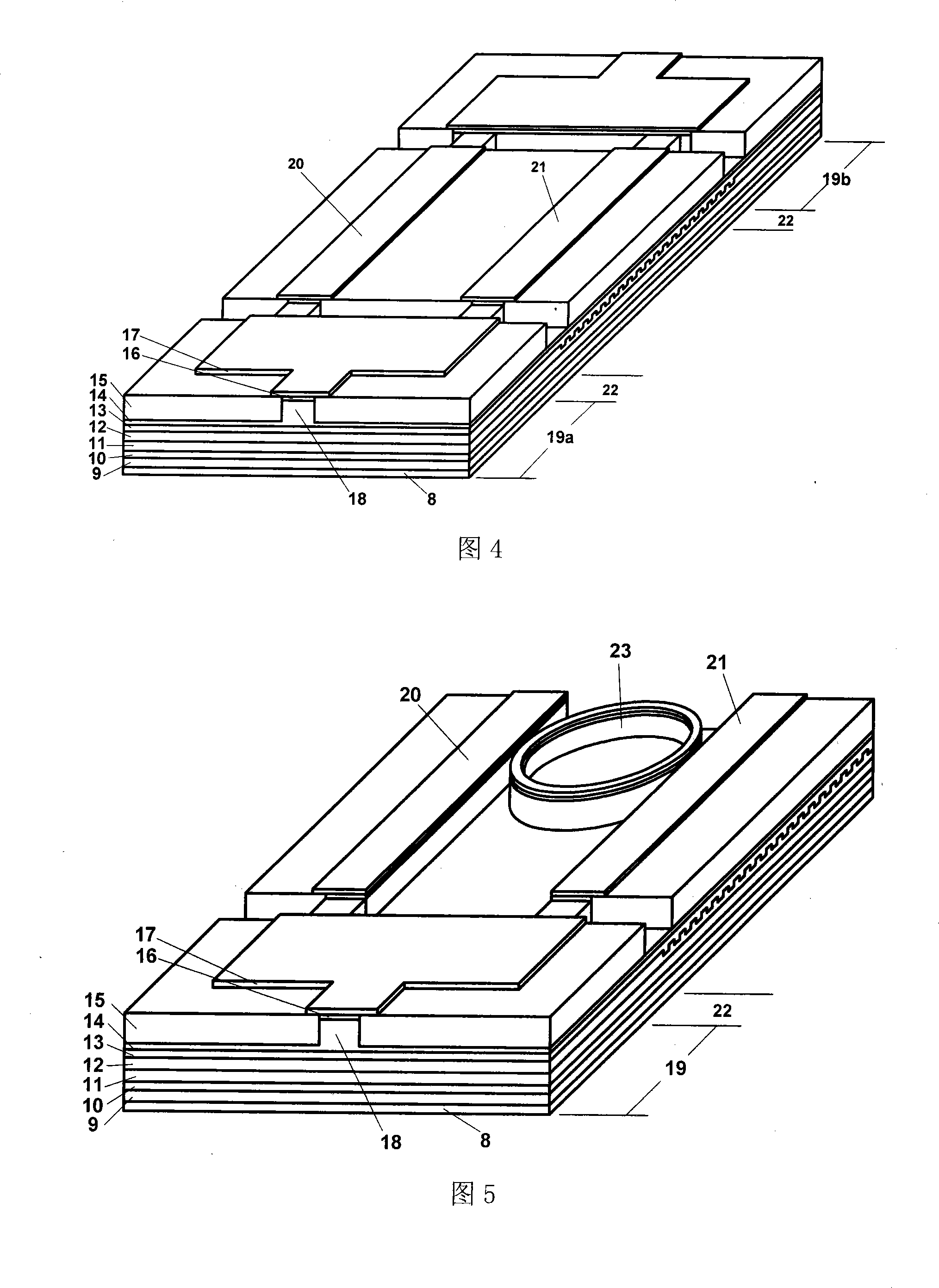 Integrated opto-electronic device for generating high-frequency microwave by light heterodyne method