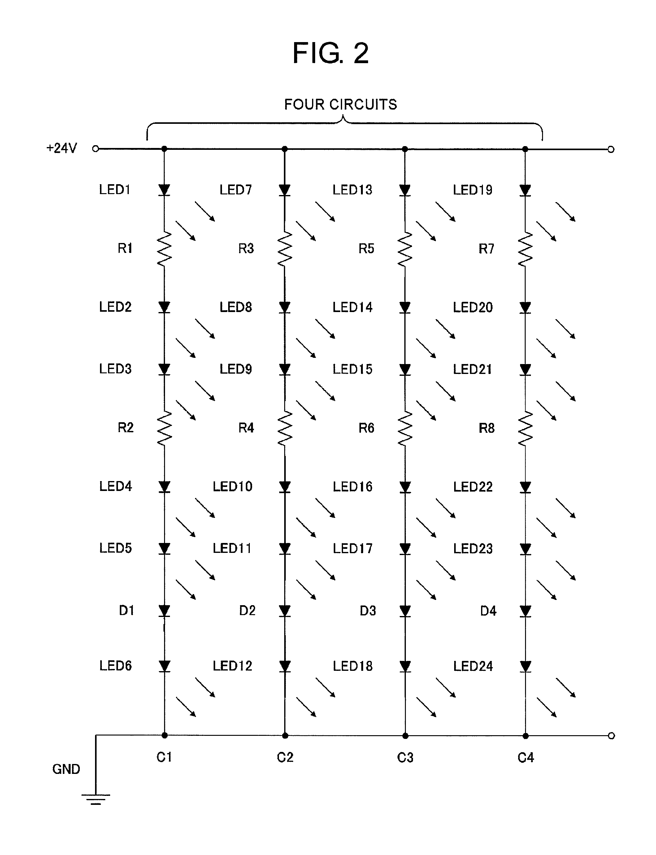 LED mounting circuit board, belt-like flexible LED light and LED illuminating device using the same