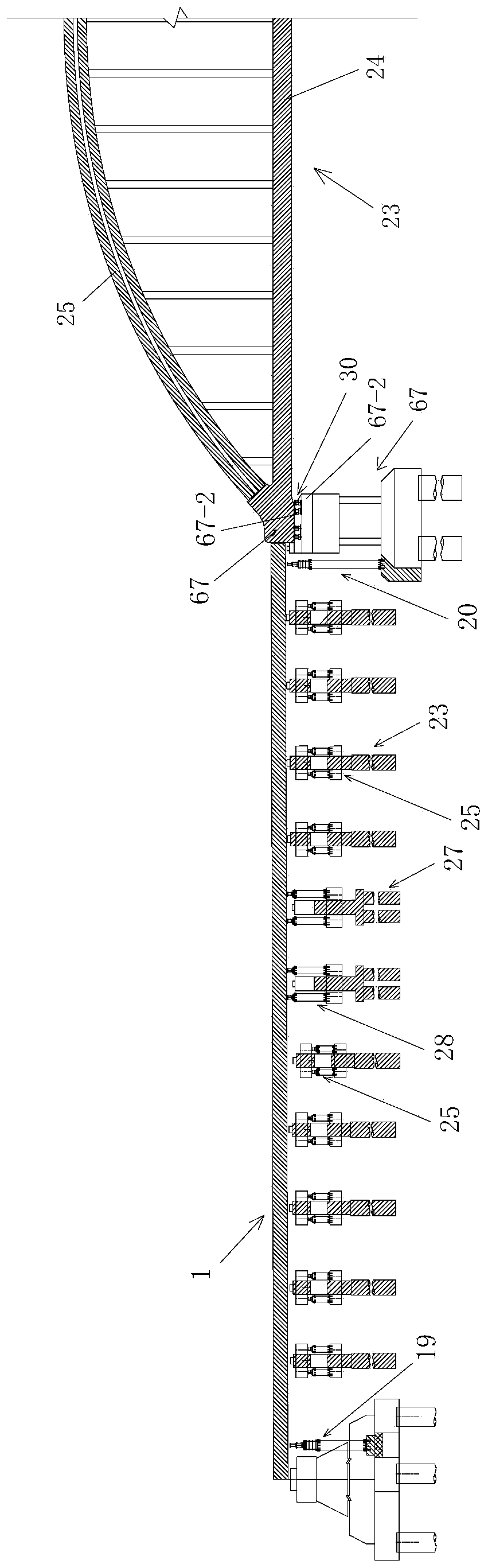 Large-span concrete filled steel pipe tied arch bridge jacking construction method