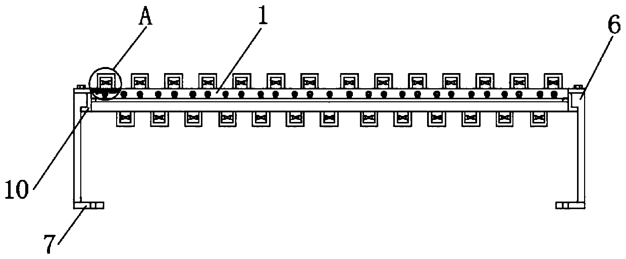 Guide bar device of warping machine