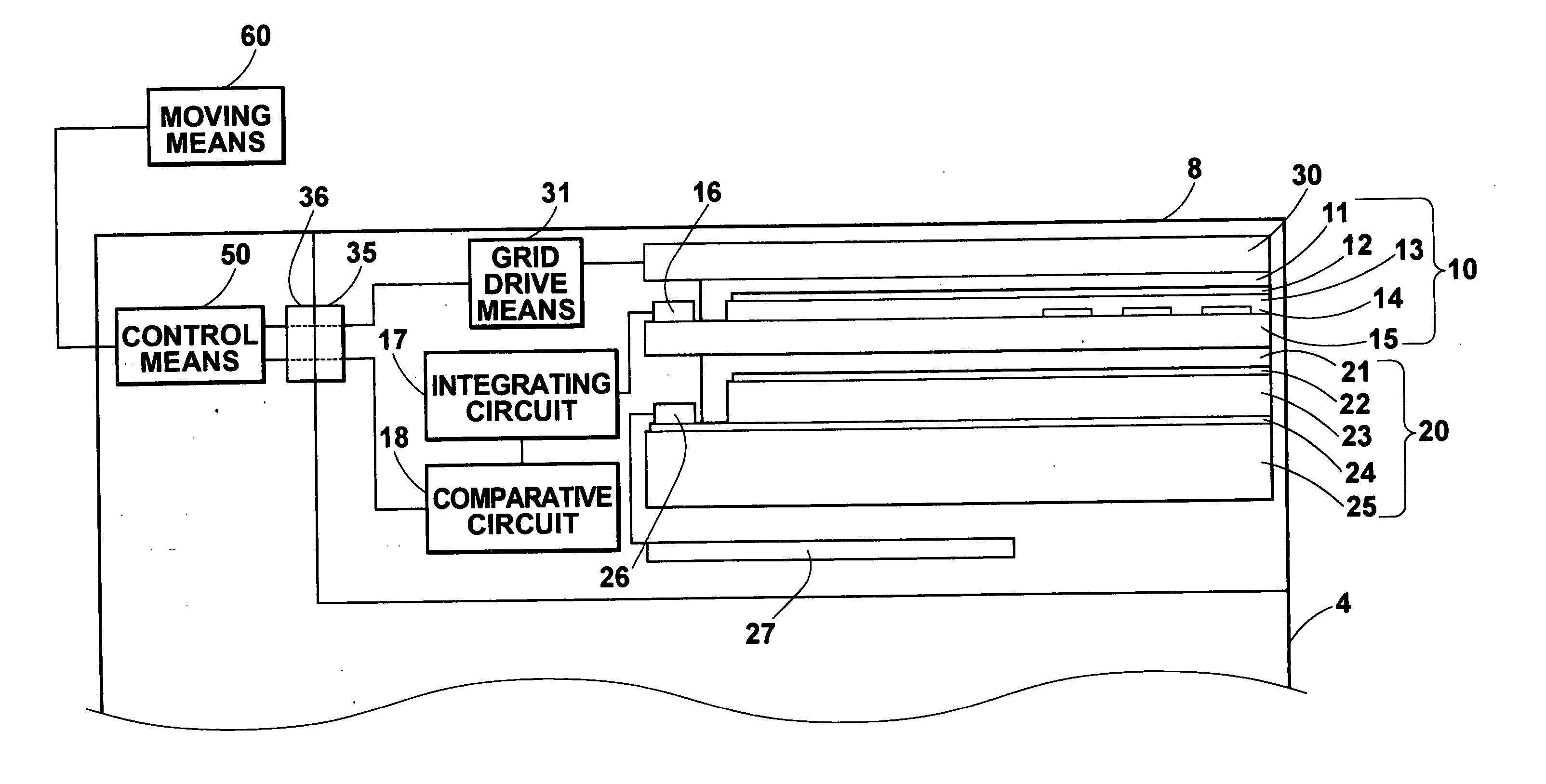 Mammography apparatus and detecting unit