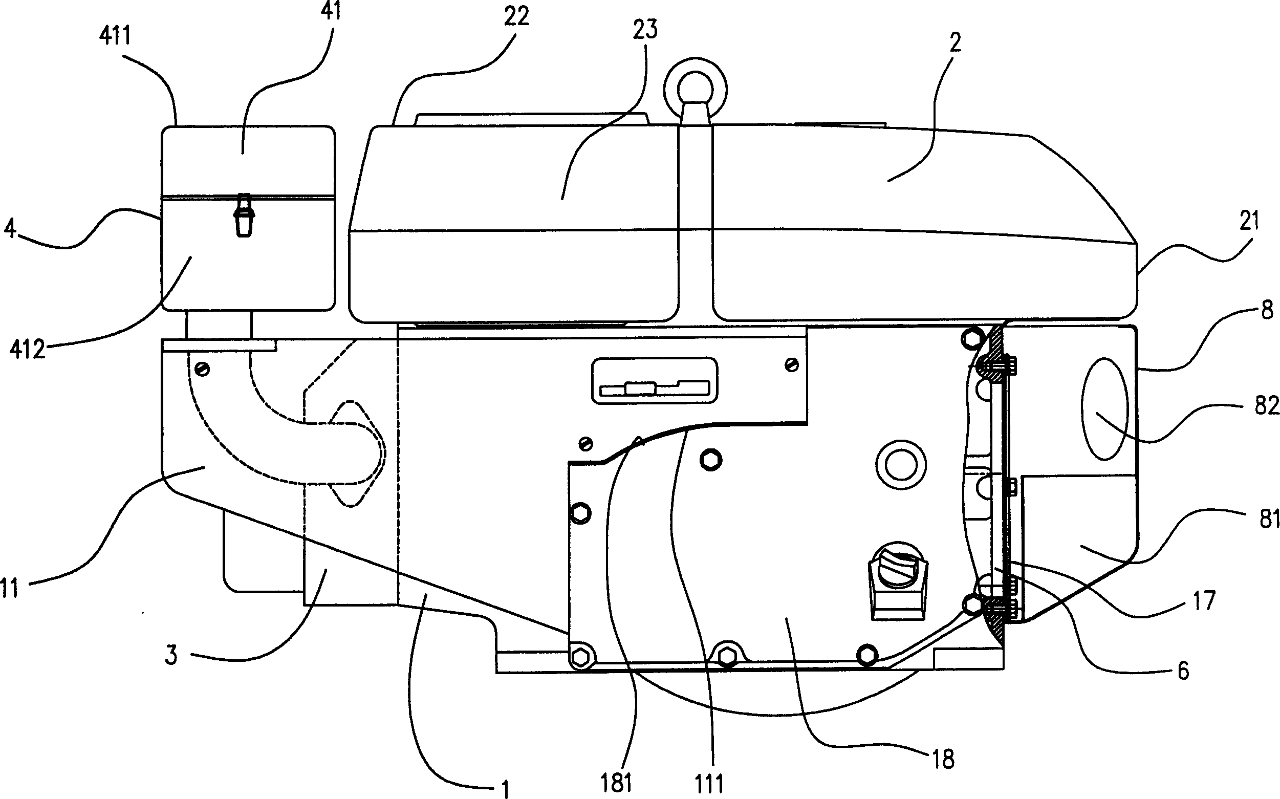 Single cylinder horizontal water cooling diesel engine hand tractor installed with said diesel engine