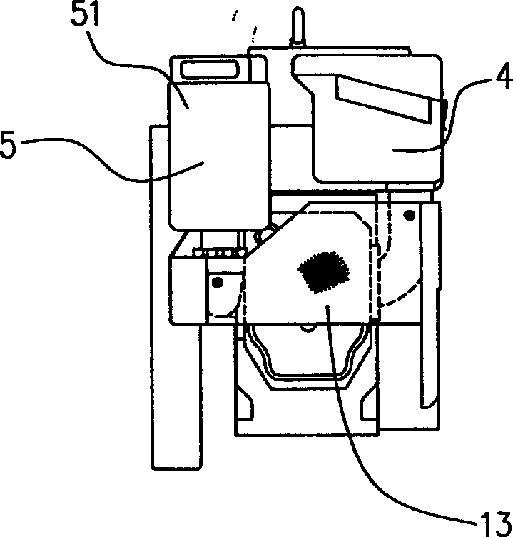 Single cylinder horizontal water cooling diesel engine hand tractor installed with said diesel engine