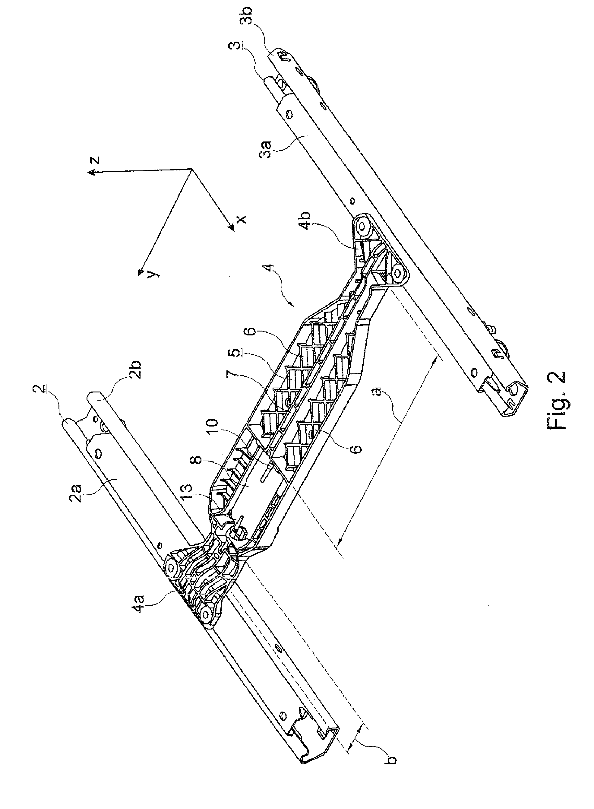 Rail adjustment system for a motor vehicle seat