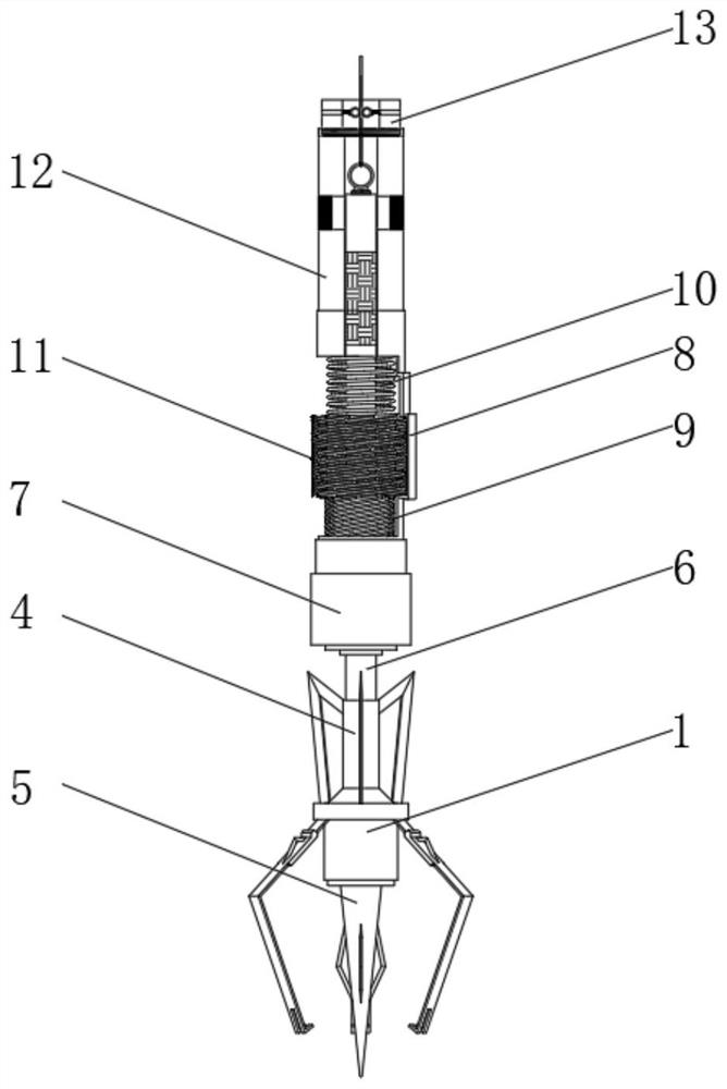 Multi-section acceleration large marine organism fishing protection electronic harpoon