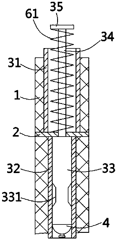 Down-pressing water sample collecting device for water reservoir