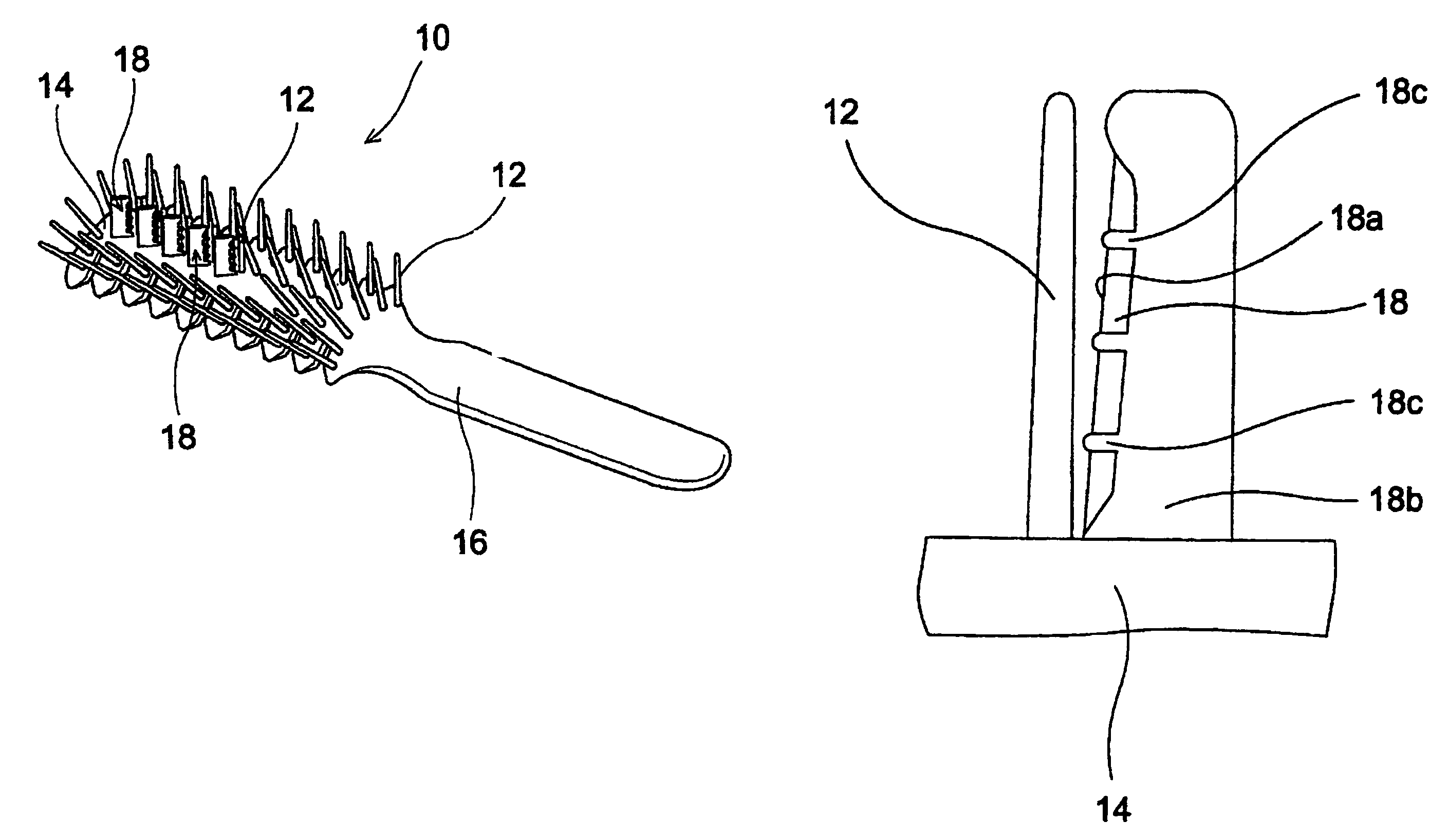 Hair brush and replaceable cutting unit for hair brush