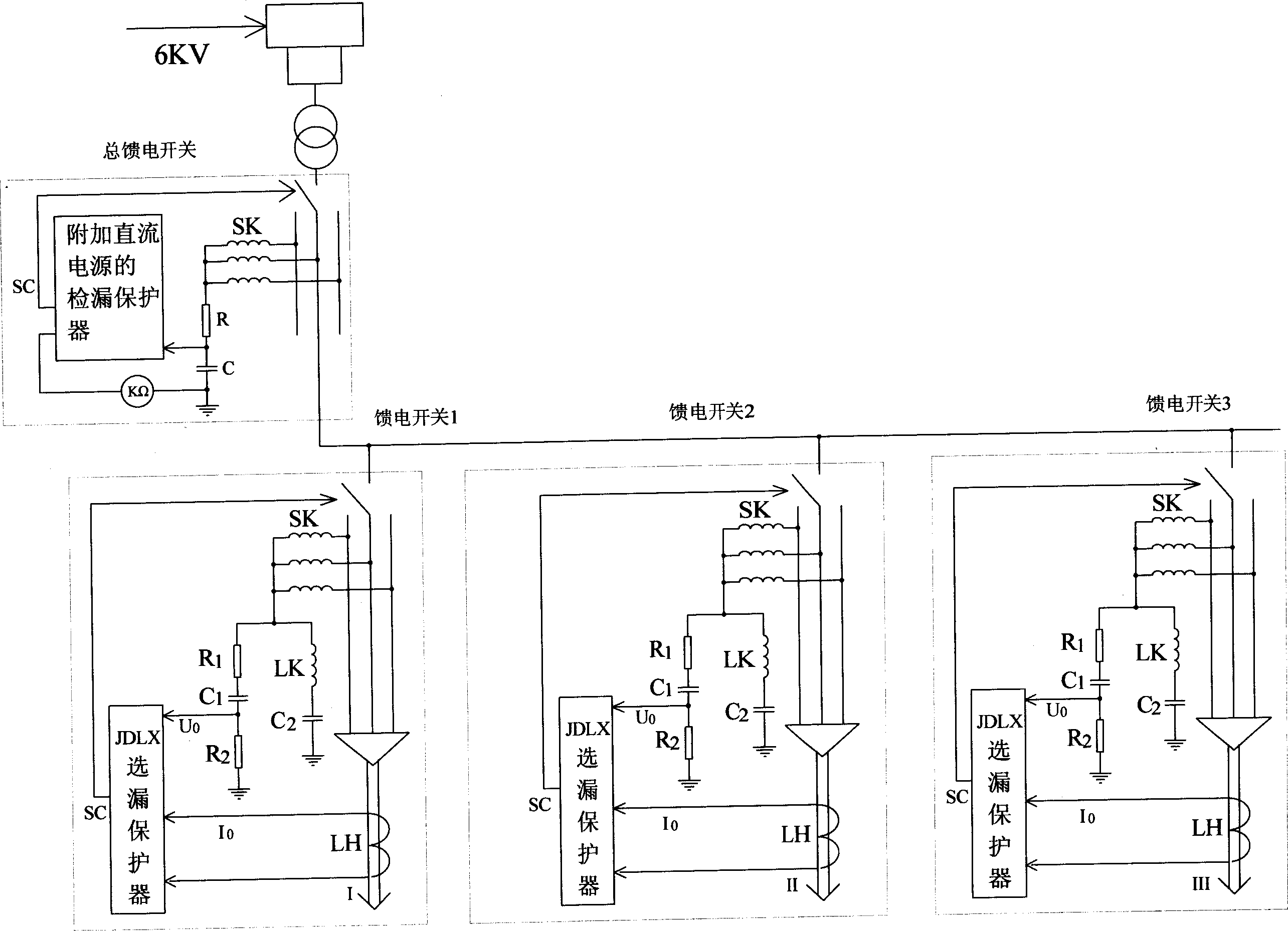 Earthing compensation process for mine low-voltage electricity grid selective leakage protection system