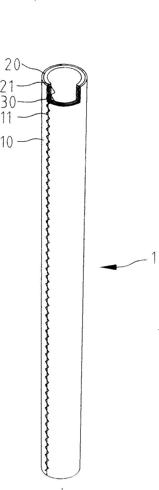 Reinforced improvement structure of athletic apparatus handle