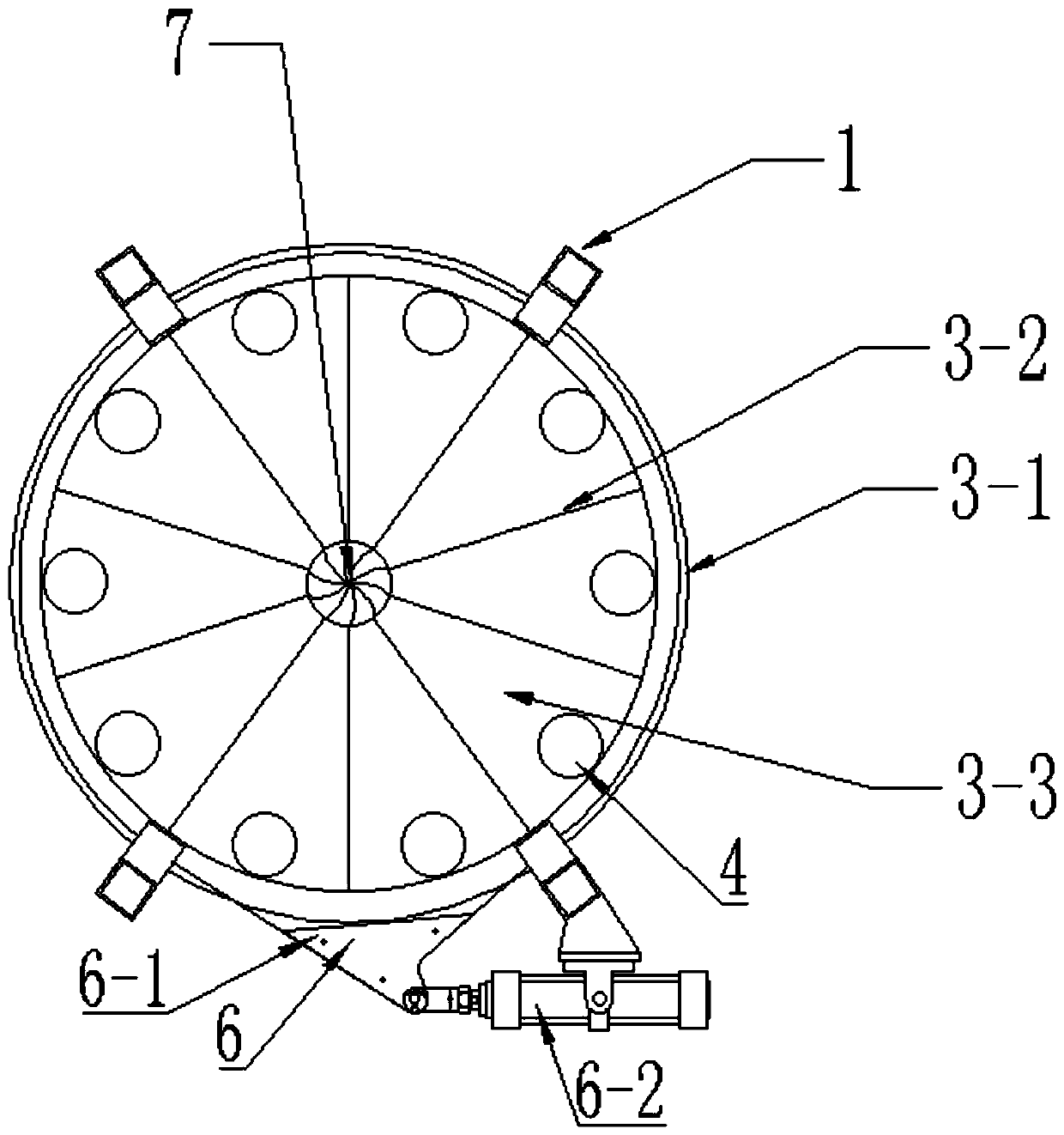 Granular material sample equipartition device and sampling system thereof