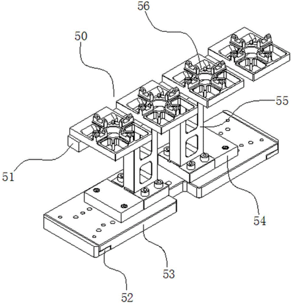 Automatic feeding and multi-surface processing device for triaxial numerically-controlled machine tool