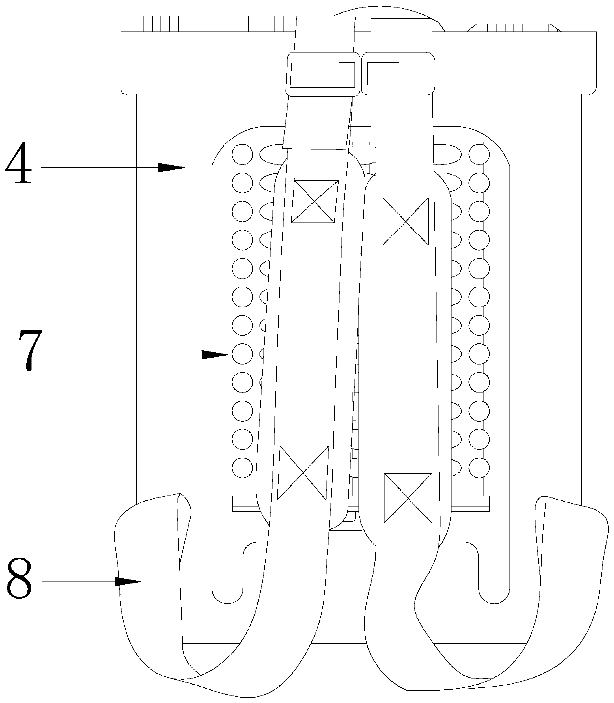 Knapsack sprayer utilizing an inflator to intermittently and uniformly emit cold air for sweat removal