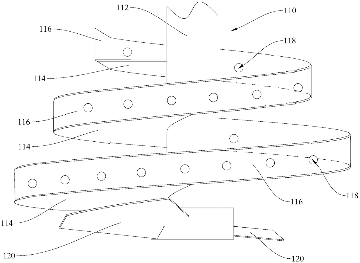 Spiral lifting shaft and stirring mill