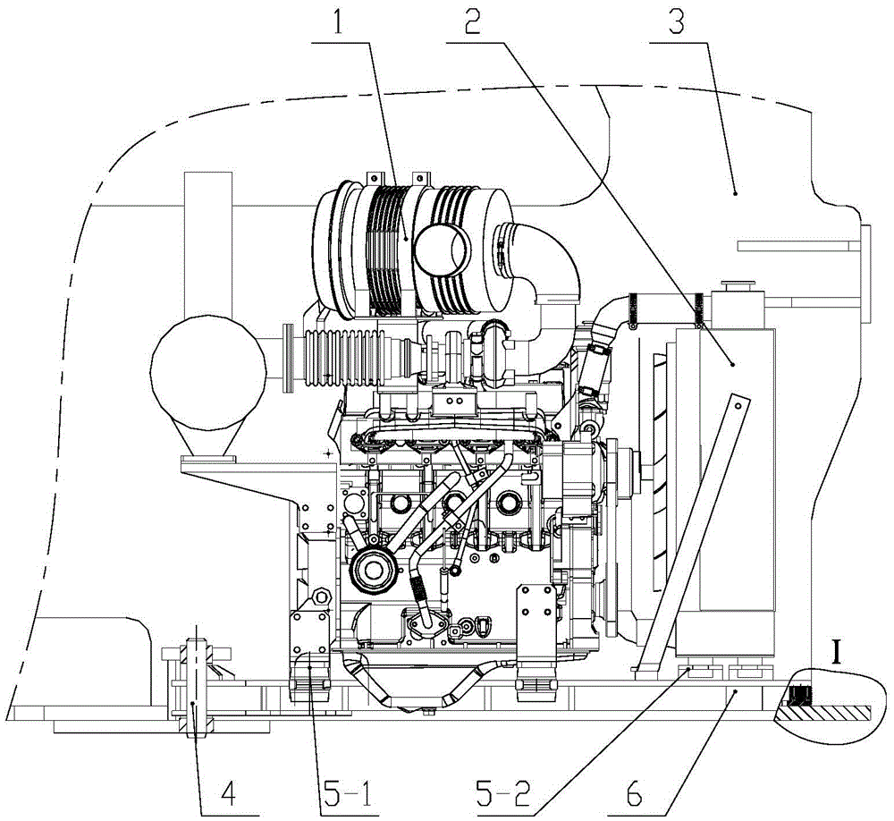 A rotatable engine installation structure of an aerial work vehicle