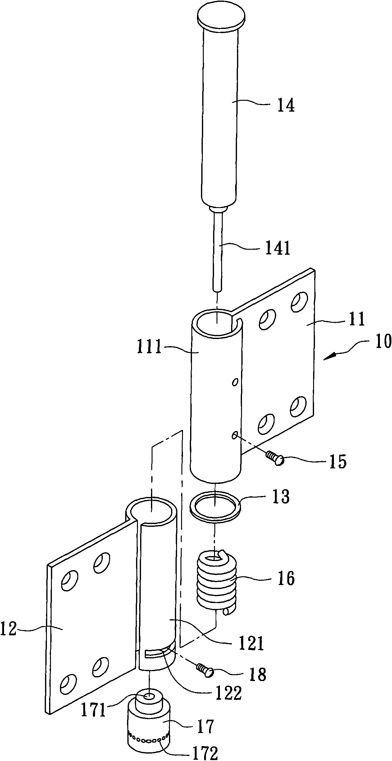 Door spindle hinging device capable of adjusting torsion