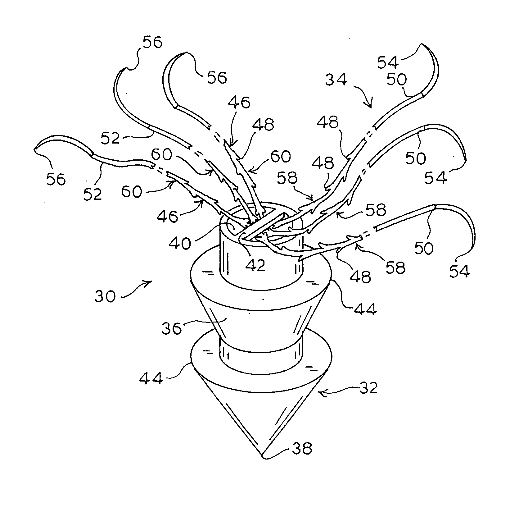 Multiple suture thread configuration with an intermediate connector