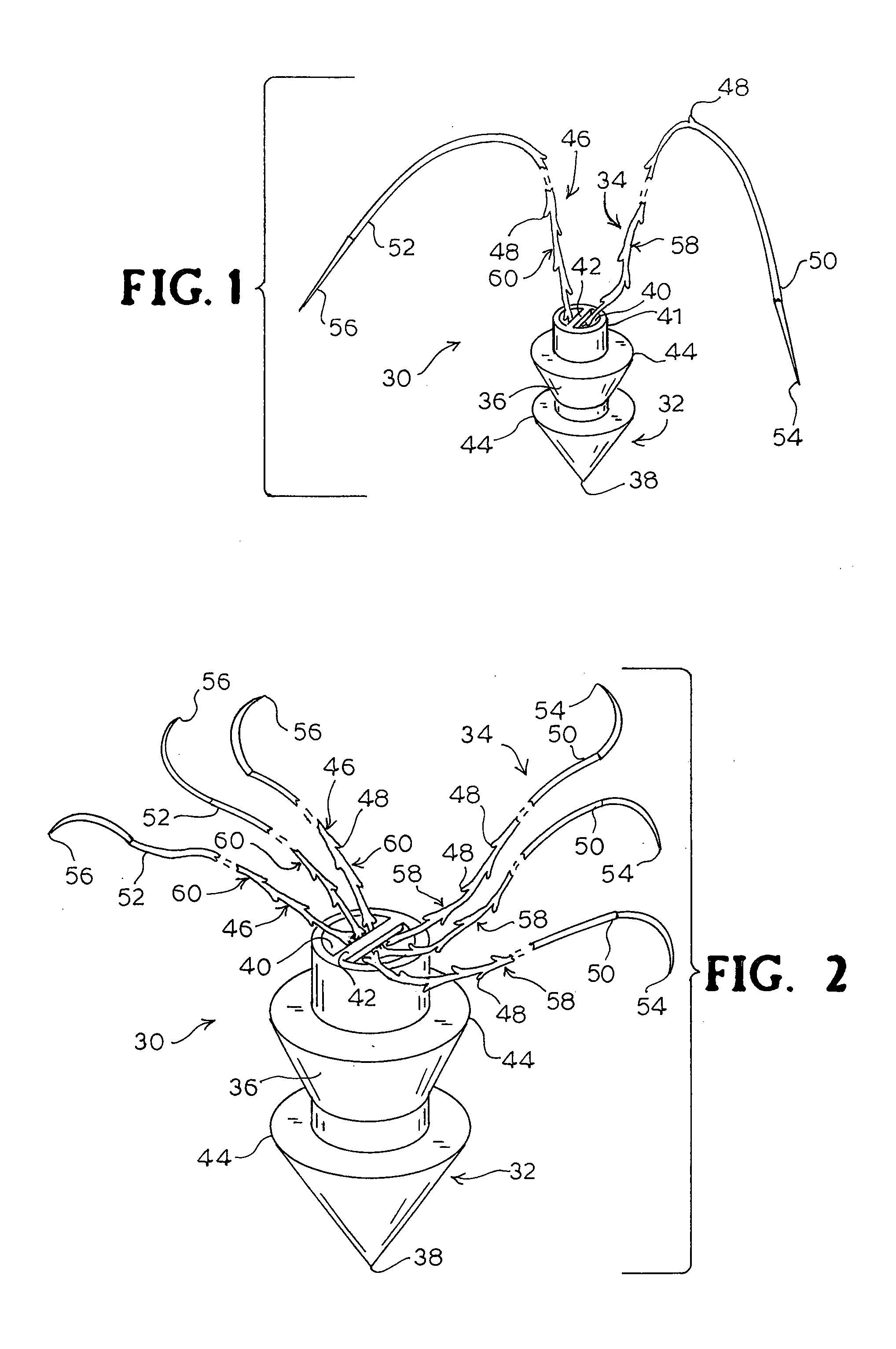 Multiple suture thread configuration with an intermediate connector