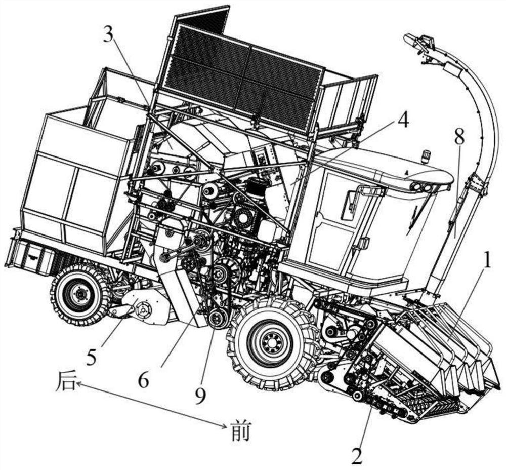 Stalk and ear harvesting type corn harvester