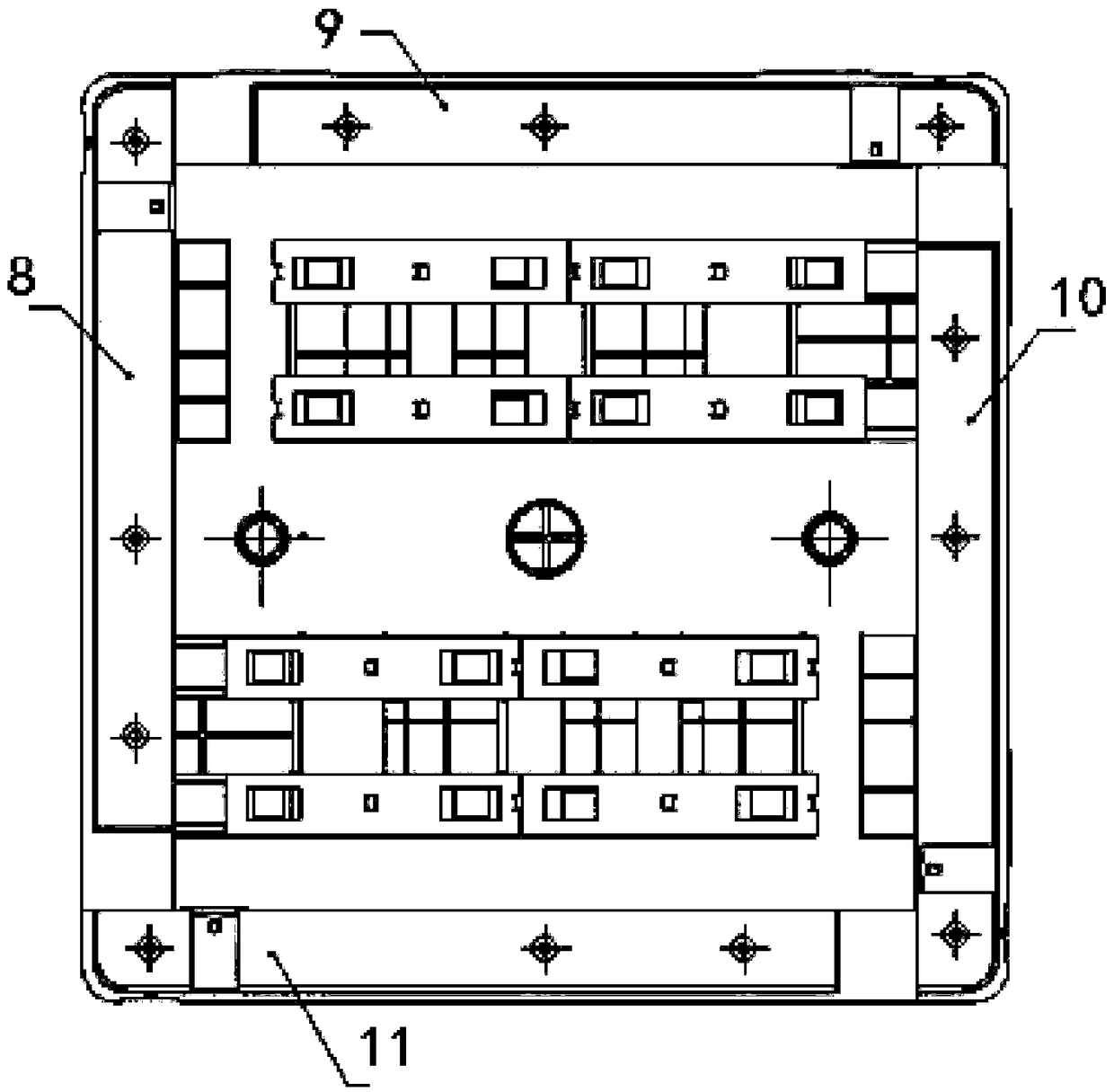 Antistatic material tray for electric energy meter