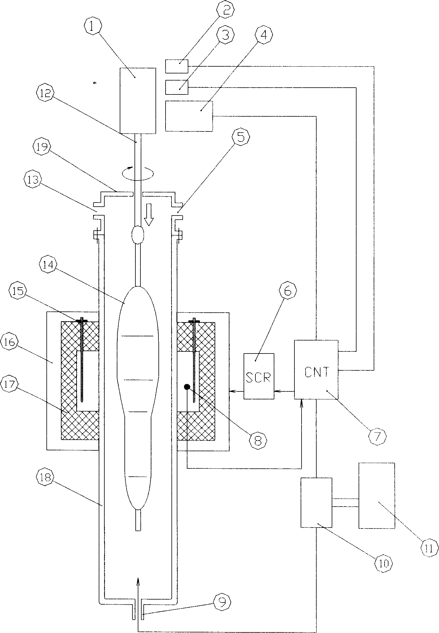 Sintering device of loose body optical fiber prefabricated rod