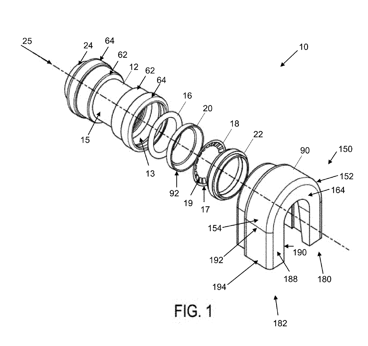 Push-to-connect fitting assembly and device