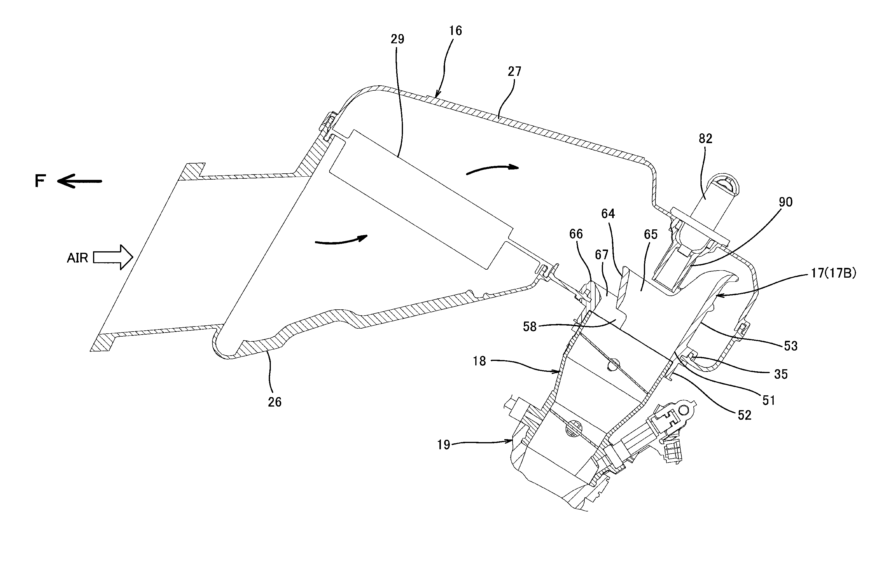 Air-intake duct and air-intake structure