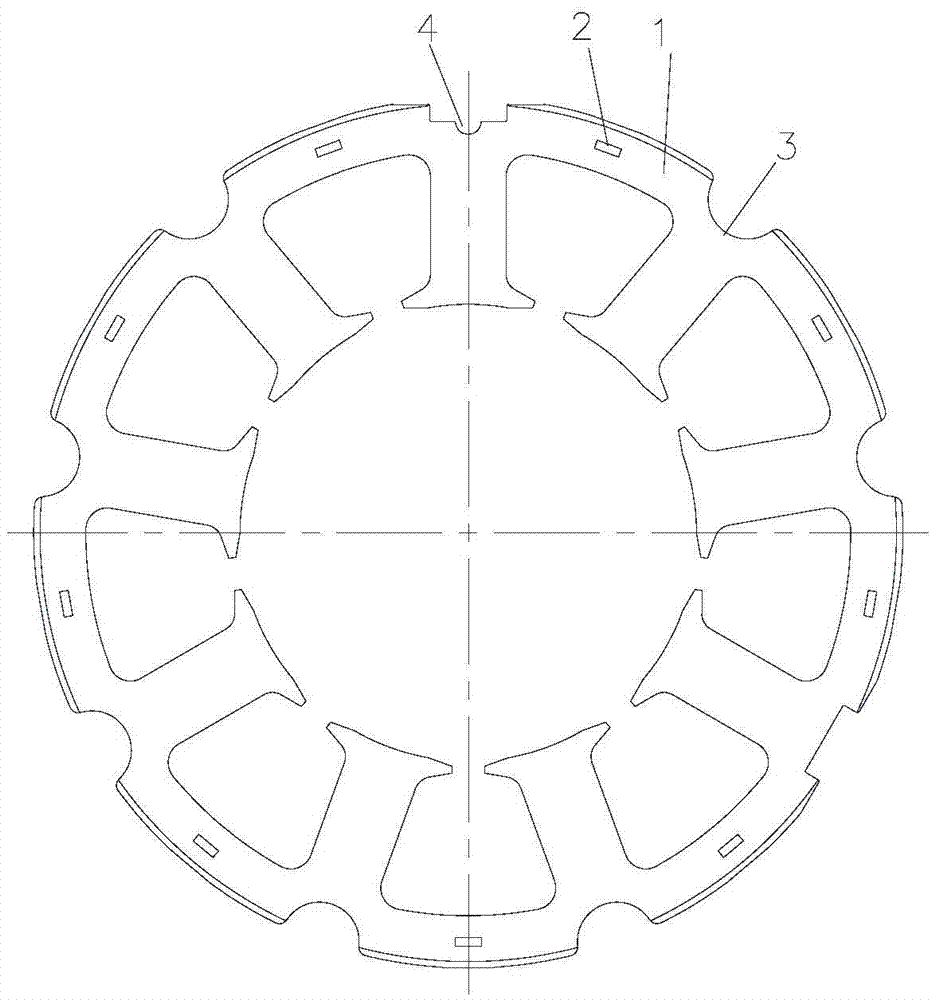 Motor stator structure and motor