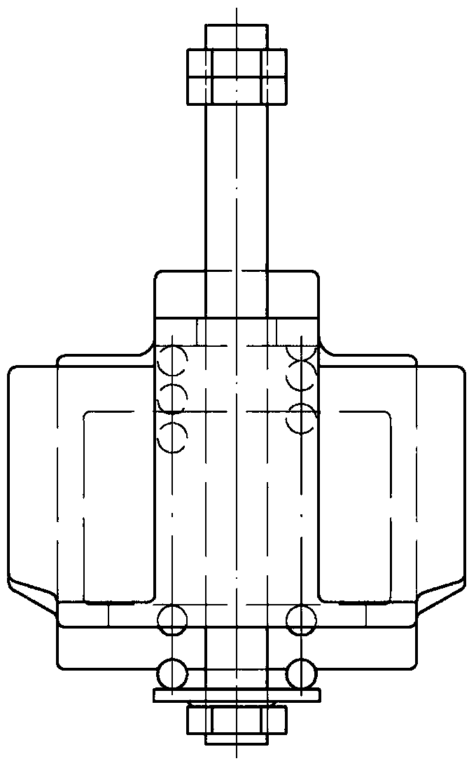 Friction-varying hanging-type shock-absorption bogie