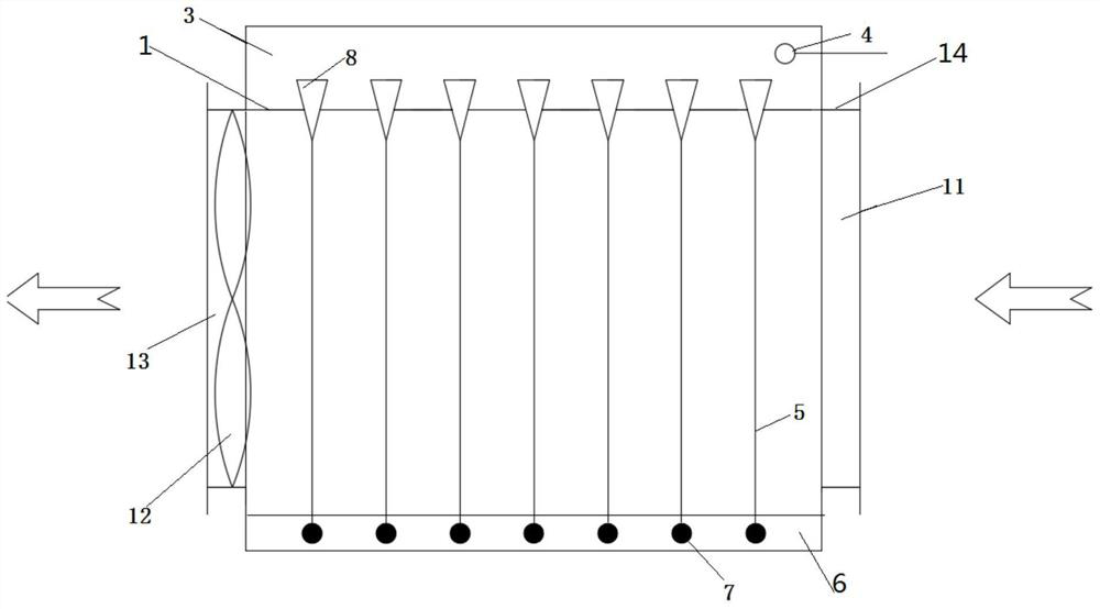 A pumpless seepage evaporative cooling device