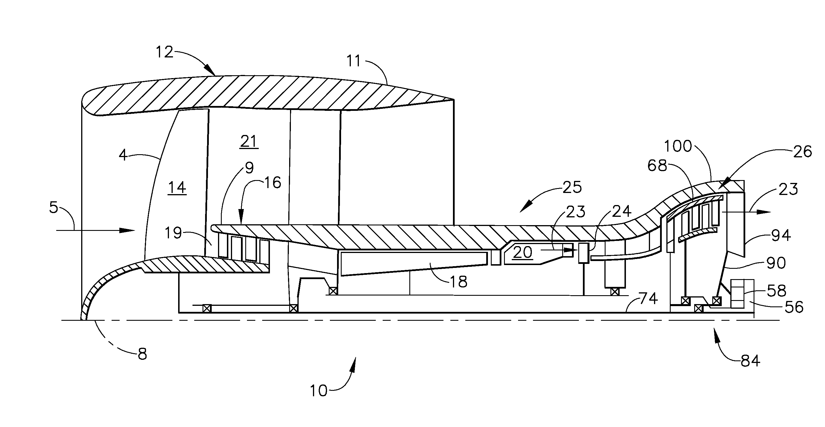 Geared differential speed counter-rotatable low pressure turbine