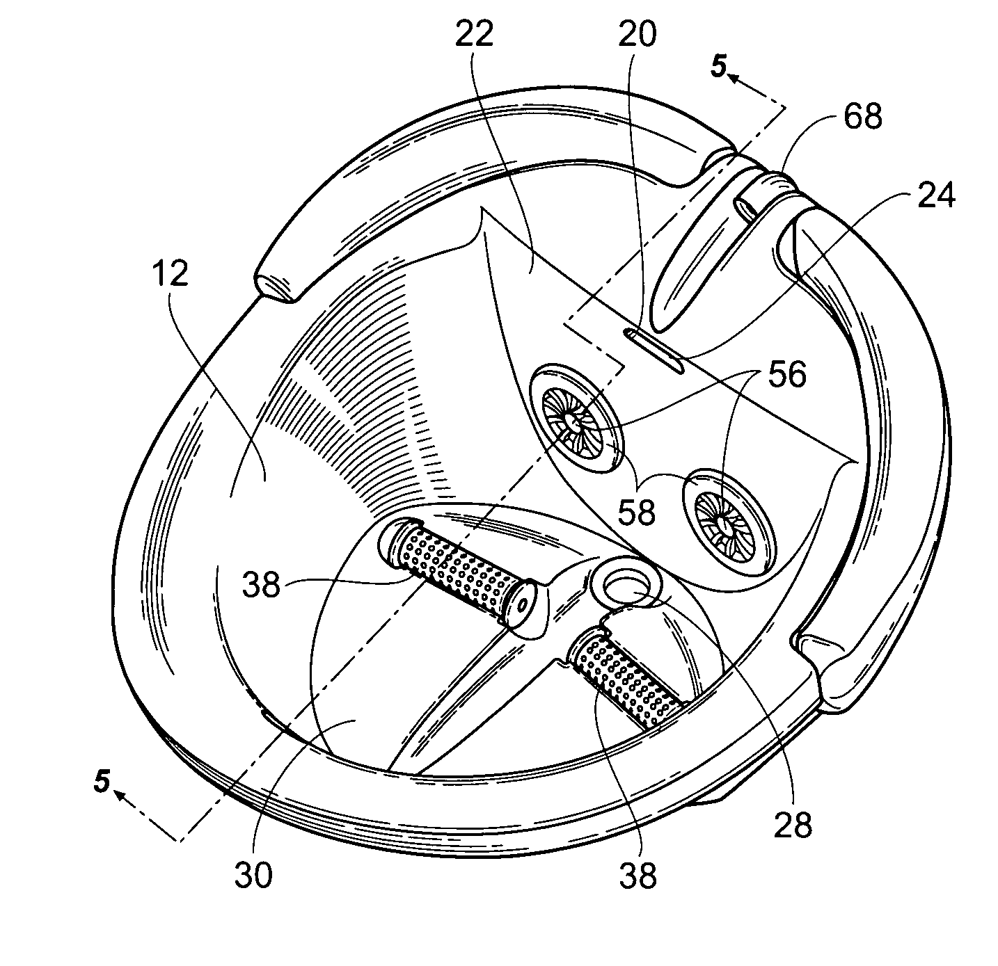 Basin for a foot spa