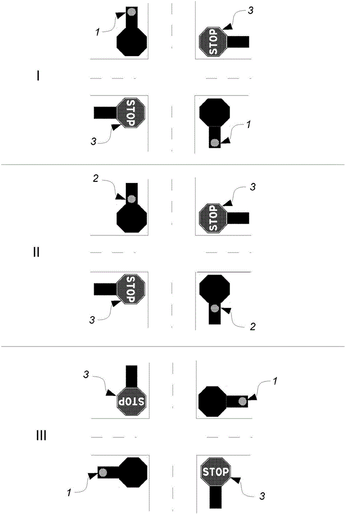 Alternate priority passage signaling system for pedestrian, intersection and carrefours passages