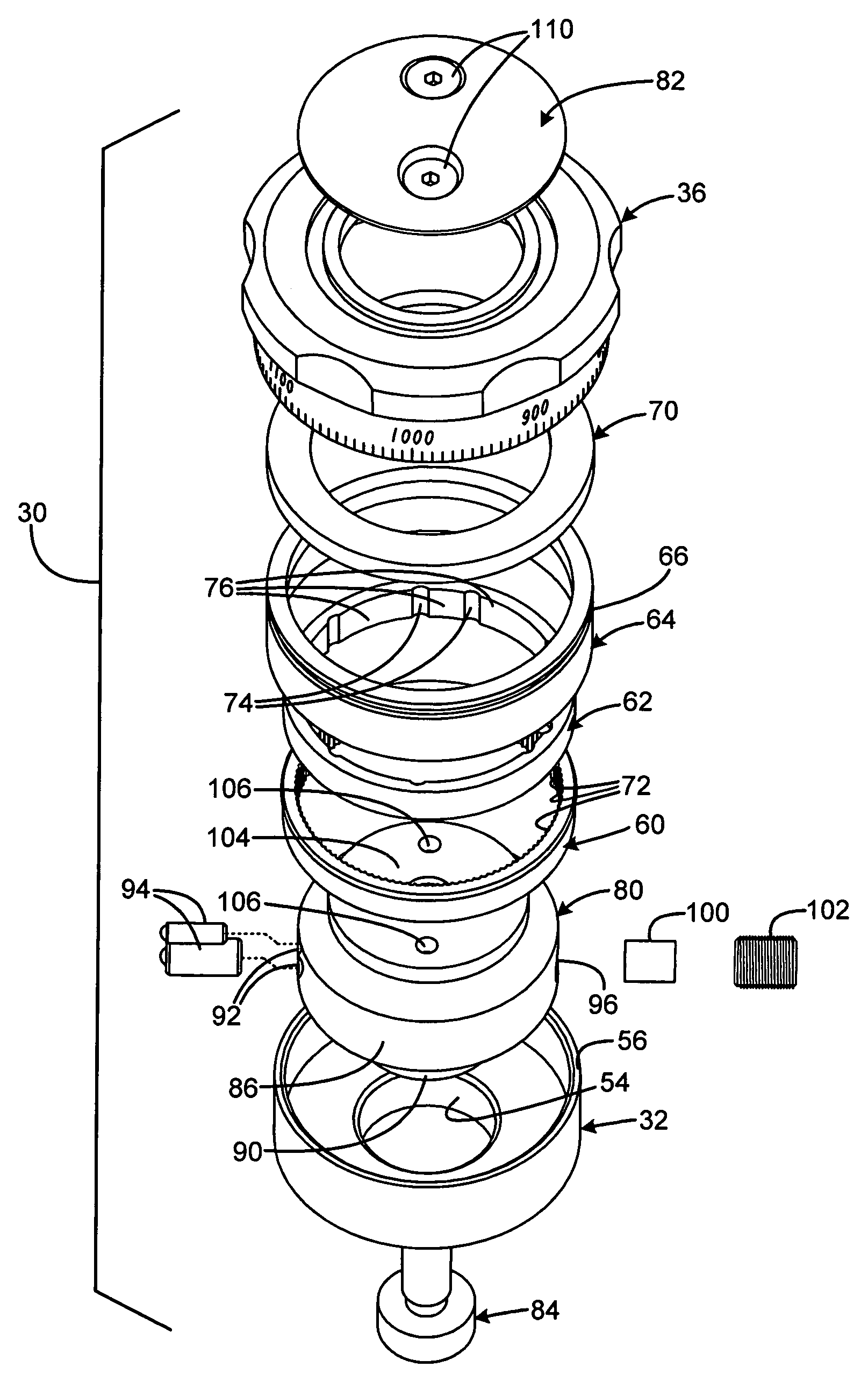 Rifle scope with adjustment knob having multiple detent forces