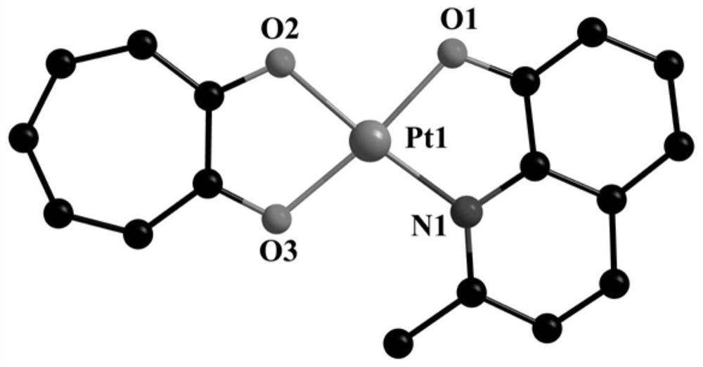 Platinum complex mixed with 2-methyl-8-hydroxyquinoline and tropolone and its preparation method and application